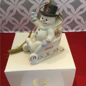 Vintage 1999 Lenox Classic Snowman Ornament Collection